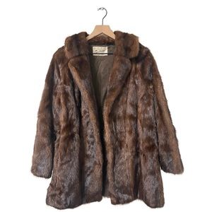 Sedran Furs Brown Mid-Length Coat Size Small-Medium